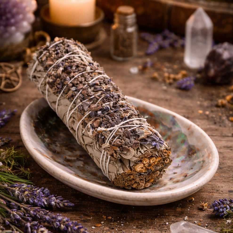 Weißer Salbei mit Lavendel – Natürliches Räucherbündel