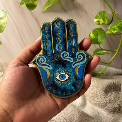 Dunkelblaue Hamsa-Hand