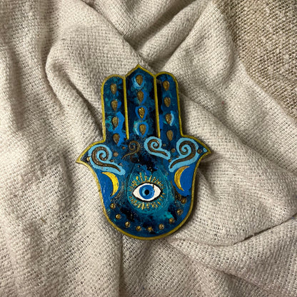 Dunkelblaue Hamsa-Hand